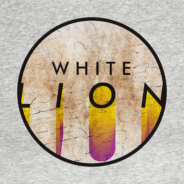 White Lion - VINTAGE YELLOW CIRCLE by GLOBALARTWORD